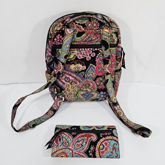 Vera Bradley Symphony in Hue Backpack & Parisian Paisley Wallet Set, Retired - Picture 2 of 9